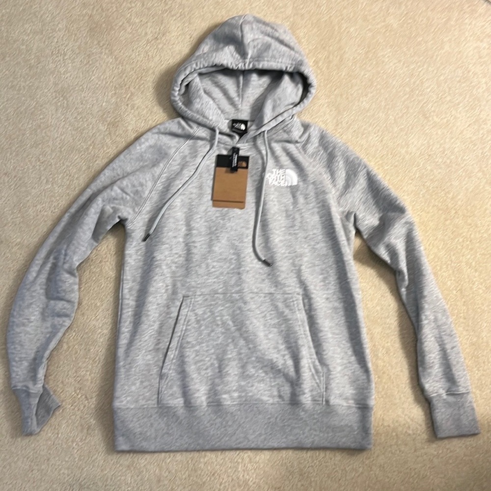 Light Gray The North Face “Never Stop Exploring” Hoodie, NWT; Womens SMALL - Picture 2 of 4